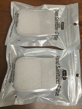NWT Limited Edition Sparkly Clear Hand Spray Case Keychain Set of 2
